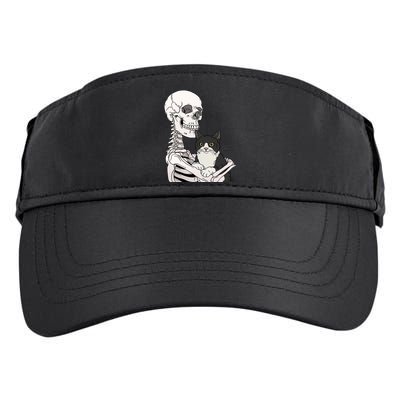 Skeleton Holding Cat Adult Drive Performance Visor