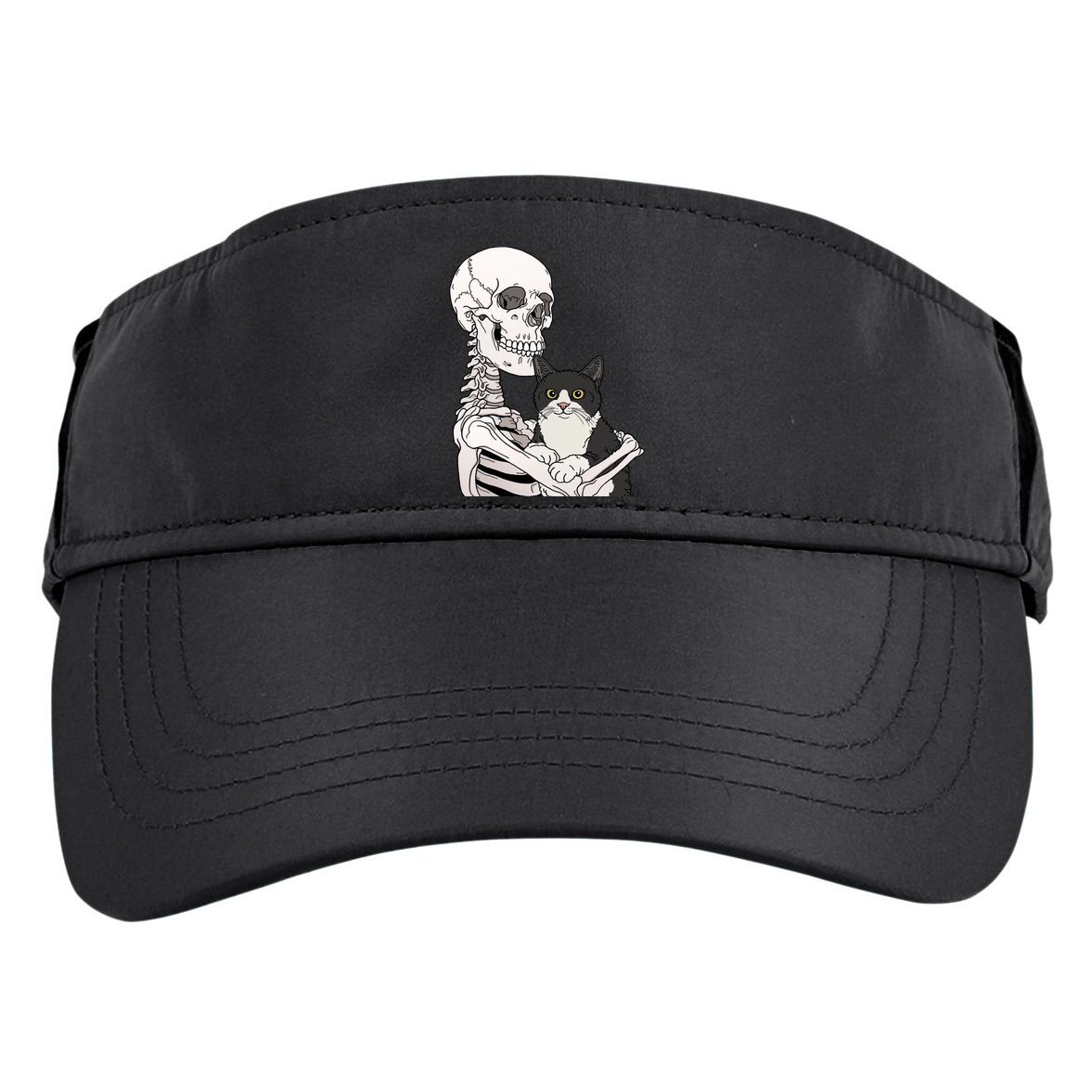 Skeleton Holding Cat Adult Drive Performance Visor