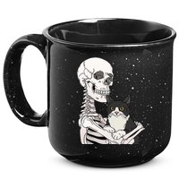 Skeleton Holding Cat 15oz Campfire Ceramic Mug