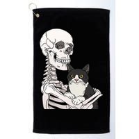 Skeleton Holding Cat Golf Towel