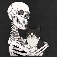 Skeleton Holding Cat Golf Towel