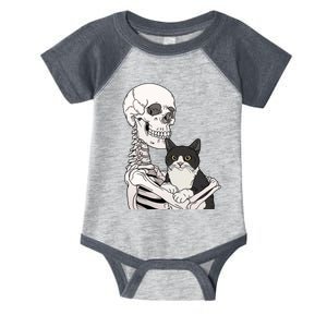 Skeleton Holding Cat Infant Baby Jersey Bodysuit