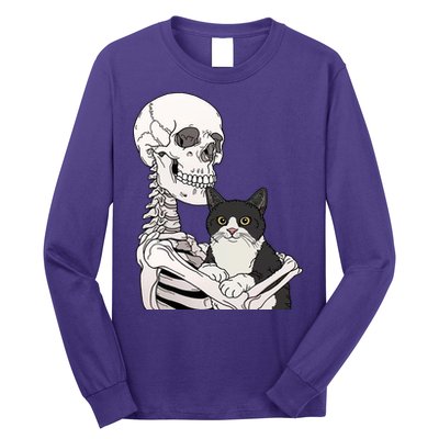 Skeleton Holding Cat Long Sleeve Shirt