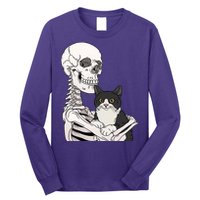 Skeleton Holding Cat Long Sleeve Shirt
