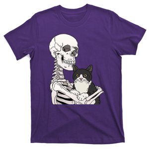 Skeleton Holding Cat T-Shirt