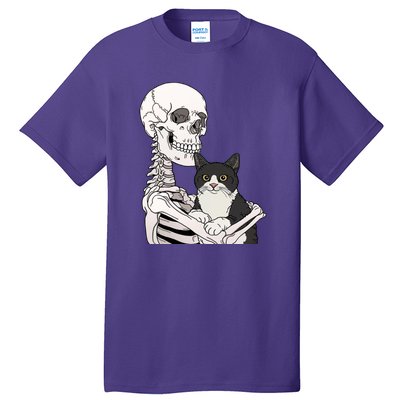 Skeleton Holding Cat Tall T-Shirt