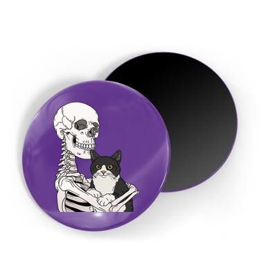 Skeleton Holding Cat Magnet