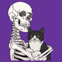 Skeleton Holding Cat Cooling Performance Long Sleeve Crew