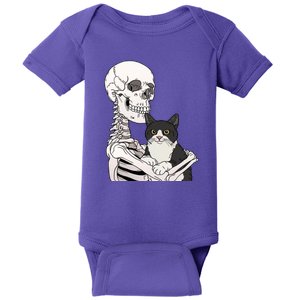 Skeleton Holding Cat Baby Bodysuit