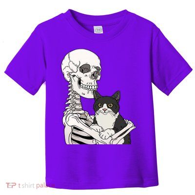 Skeleton Holding Cat Toddler T-Shirt