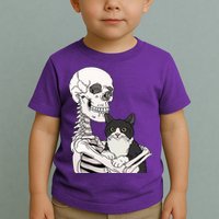Skeleton Holding Cat Toddler T-Shirt