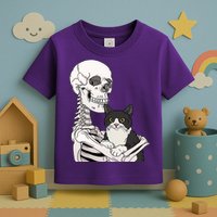 Skeleton Holding Cat Toddler T-Shirt