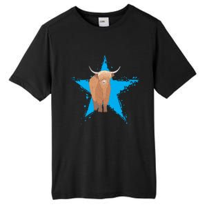 Scottish Highland Cow Star Cow Love Scottish Highland Cows Gift Tall Fusion ChromaSoft Performance T-Shirt