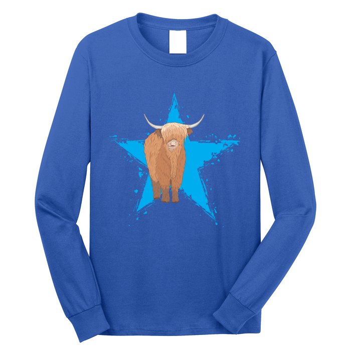 Scottish Highland Cow Star Cow Love Scottish Highland Cows Gift Long Sleeve Shirt