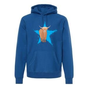 Scottish Highland Cow Star Cow Love Scottish Highland Cows Gift Premium Hoodie