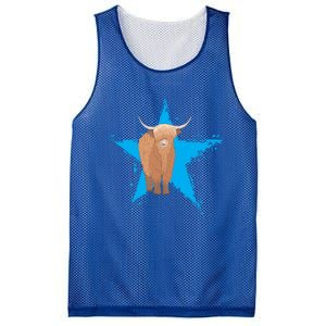 Scottish Highland Cow Star Cow Love Scottish Highland Cows Gift Mesh Reversible Basketball Jersey Tank