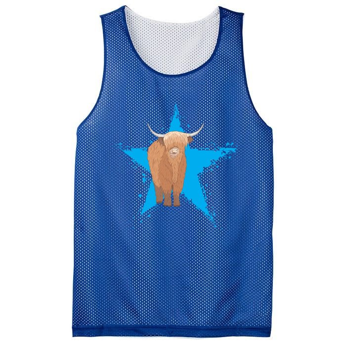 Scottish Highland Cow Star Cow Love Scottish Highland Cows Gift Mesh Reversible Basketball Jersey Tank