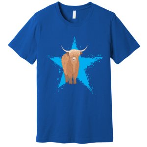 Scottish Highland Cow Star Cow Love Scottish Highland Cows Gift Premium T-Shirt