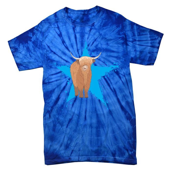 Scottish Highland Cow Star Cow Love Scottish Highland Cows Gift Tie-Dye T-Shirt