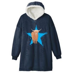 Scottish Highland Cow Star Cow Love Scottish Highland Cows Gift Hooded Wearable Blanket