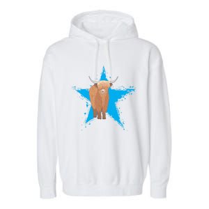 Scottish Highland Cow Star Cow Love Scottish Highland Cows Gift Garment-Dyed Fleece Hoodie