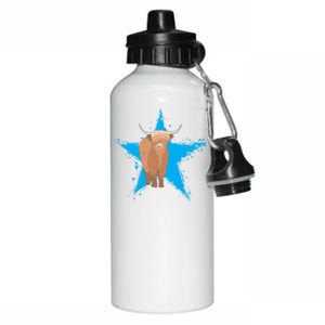 Scottish Highland Cow Star Cow Love Scottish Highland Cows Gift Aluminum Water Bottle