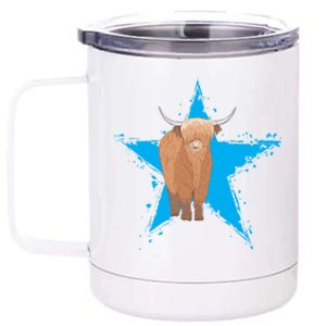 Scottish Highland Cow Star Cow Love Scottish Highland Cows Gift 12 oz Stainless Steel Tumbler Cup