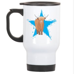 Scottish Highland Cow Star Cow Love Scottish Highland Cows Gift Stainless Steel Travel Mug