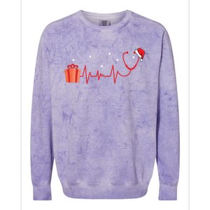 Stethoscope Heartbeat Christmas Nurse Xmas Nursing Cute Gift Colorblast Crewneck Sweatshirt