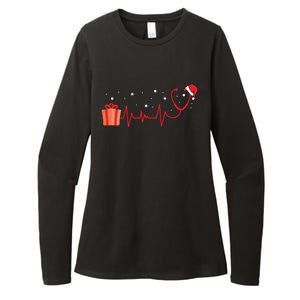 Stethoscope Heartbeat Christmas Nurse Xmas Nursing Cute Gift Womens CVC Long Sleeve Shirt