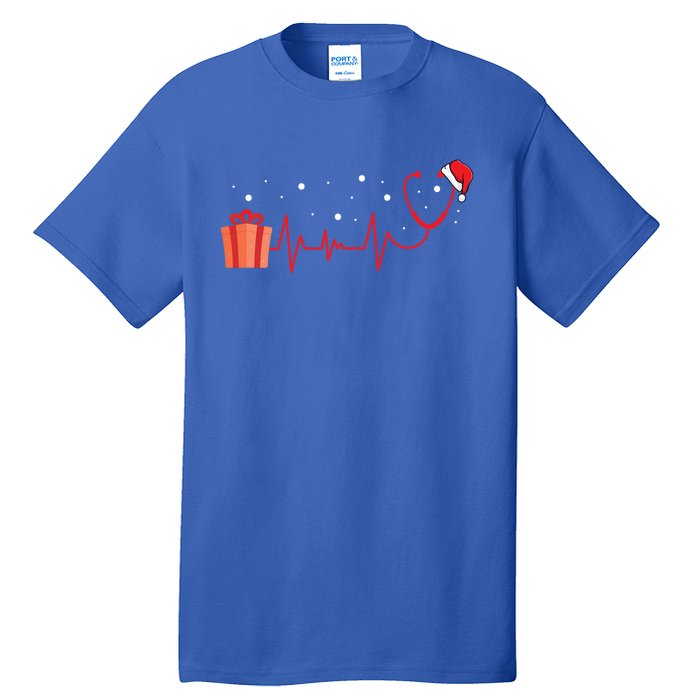 Stethoscope Heartbeat Christmas Nurse Xmas Nursing Cute Gift Tall T-Shirt