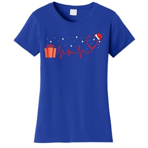 Stethoscope Heartbeat Christmas Nurse Xmas Nursing Cute Gift Women's T-Shirt