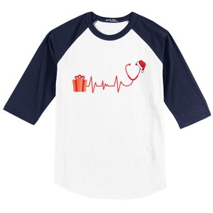 Stethoscope Heartbeat Christmas Nurse Xmas Nursing Cute Gift Baseball Sleeve Shirt