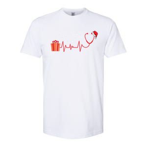 Stethoscope Heartbeat Christmas Nurse Xmas Nursing Cute Gift Softstyle CVC T-Shirt