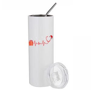 Stethoscope Heartbeat Christmas Nurse Xmas Nursing Cute Gift Stainless Steel Tumbler