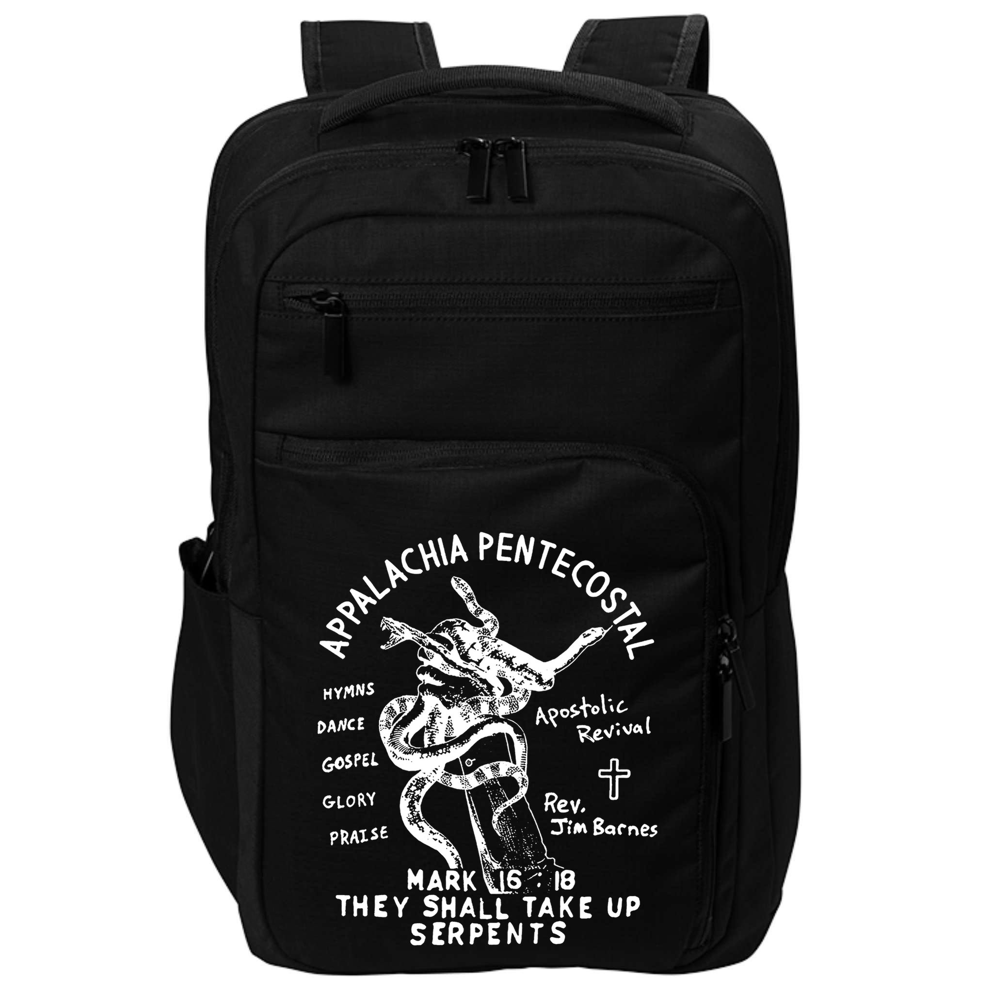 Snake Handling Church Appalachia Pentecostal Impact Tech Backpack