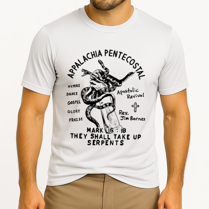 Snake Handling Church Appalachia Pentecostal Cooling Performance Crew T-Shirt