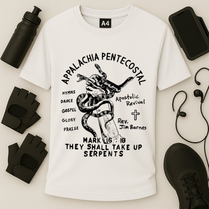 Snake Handling Church Appalachia Pentecostal Cooling Performance Crew T-Shirt