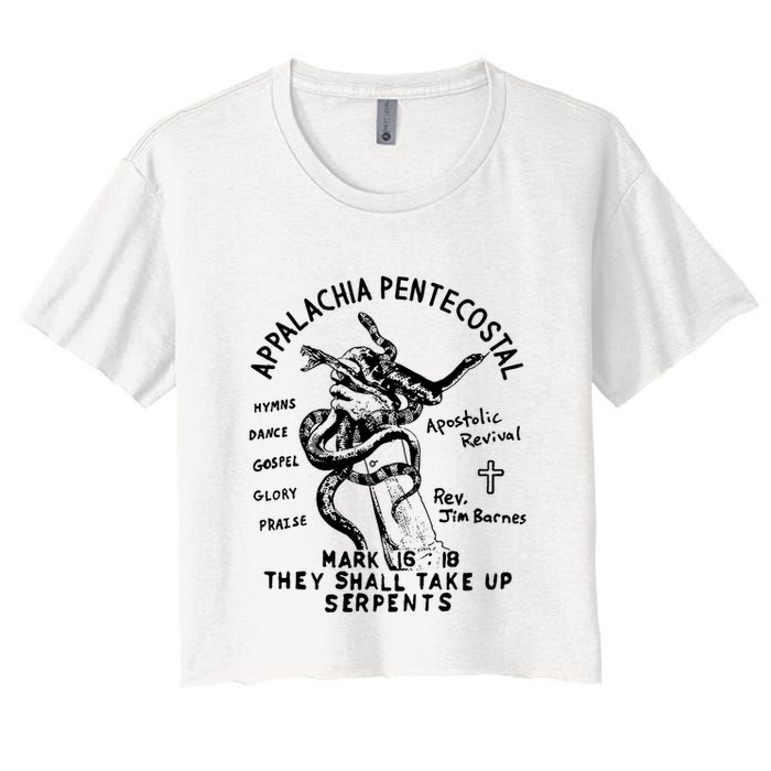 Snake Handling Church Appalachia Pentecostal Women's Crop Top Tee