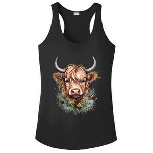 Scottish Highland Cow Cattle Hairy Cow Christmas Funny Gift Ladies PosiCharge Competitor Racerback Tank