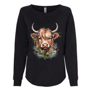 Scottish Highland Cow Cattle Hairy Cow Christmas Funny Gift Womens California Wash Sweatshirt