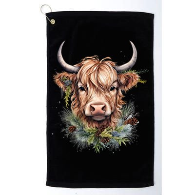Scottish Highland Cow Cattle Hairy Cow Christmas Funny Gift Golf Towel