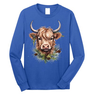 Scottish Highland Cow Cattle Hairy Cow Christmas Funny Gift Long Sleeve Shirt