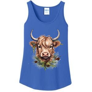 Scottish Highland Cow Cattle Hairy Cow Christmas Funny Gift Ladies Essential Tank