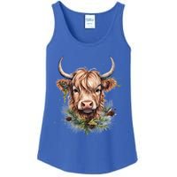 Scottish Highland Cow Cattle Hairy Cow Christmas Funny Gift Ladies Essential Tank