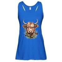 Scottish Highland Cow Cattle Hairy Cow Christmas Funny Gift Ladies Essential Flowy Tank