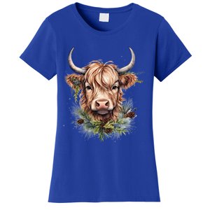 Scottish Highland Cow Cattle Hairy Cow Christmas Funny Gift Women's T-Shirt