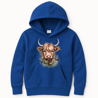 Scottish Highland Cow Cattle Hairy Cow Christmas Funny Gift Kids Hoodie