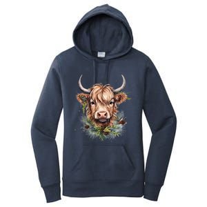 Scottish Highland Cow Cattle Hairy Cow Christmas Funny Gift Women's Pullover Hoodie