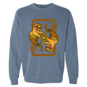 Steampunk Horoscope Cat Pisces Funny Cat Astrology Gift Garment-Dyed Sweatshirt